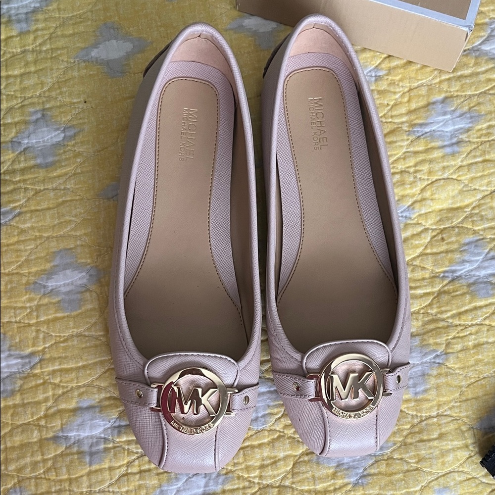 Michael Kors Blush Pink Loafers with Gold Logo